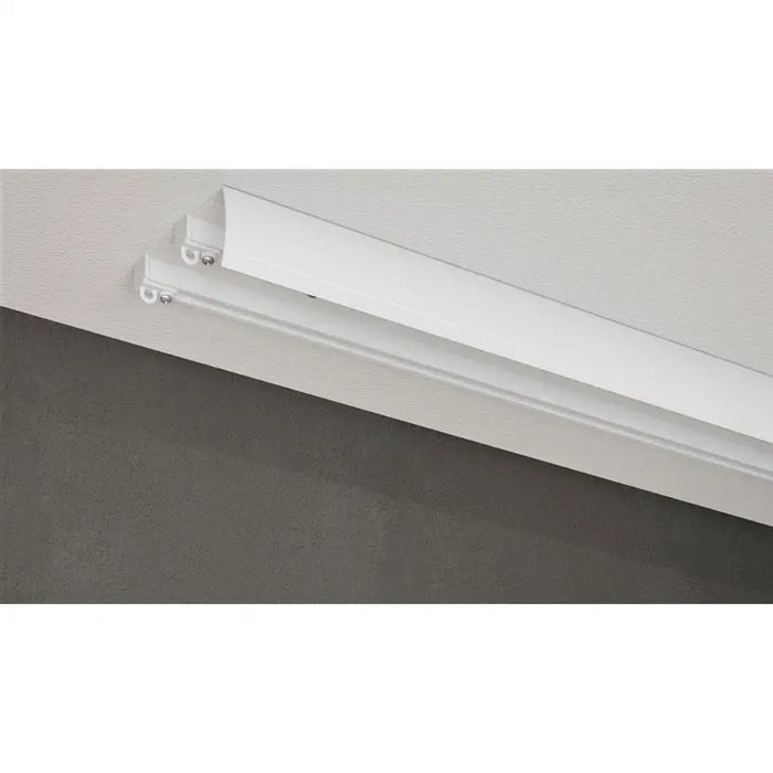 DOUBLE-CHANNEL ALUMINUM CORNICE WITH BLADE GARDINIA OLEA 350 CM. WHITE - Корнизи<<<Корнизи щори и пердета<<<Мебели и
