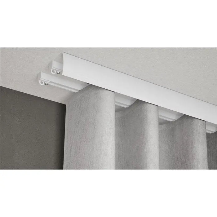 DOUBLE-CHANNEL ALUMINUM CORNICE WITH BLADE GARDINIA OLEA 350 CM. WHITE - Корнизи<<<Корнизи щори и пердета<<<Мебели и