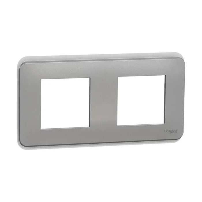 DOUBLE FRAME ALUMINUM SCHNEIDER UNICA (NU400430) - Ключове и контакти<<<Електроматериали<<<Praktiker&&&Ключове и