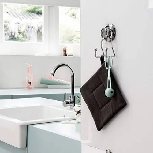 DOUBLE HOOK WITH VACUUM BESTLOCK KITCHEN CHROME COMPACTOR - Системи за окачване<<<Домашни потреби<<<Кухня<<<Praktiker