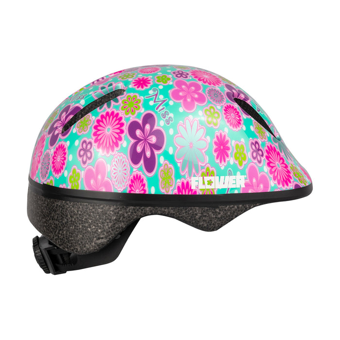 CHILDREN'S HELMET DRAG FLOWER S PINK TURQUOISE