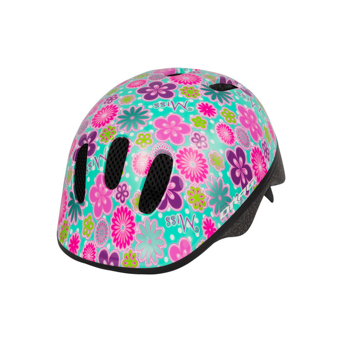 CHILDREN'S HELMET DRAG FLOWER S PINK TURQUOISE