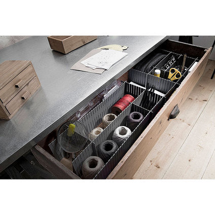 DRAWER DIVIDER GREY 44X10 CM COMPACTOR - Продукти за съхранение и организация на дрехи<<<Домашни