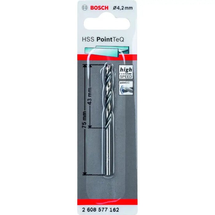 DRILL FOR METAL BOSCH HSS PointTeQ 4.2x43x75 - Свредла<<<Консумативи за електроинструменти<<<Инструменти и