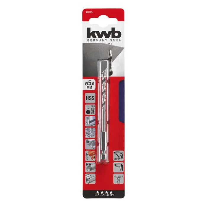 DRILL FOR METAL KWB 5x70x104 - Свредла<<<Консумативи за електроинструменти<<<Инструменти и