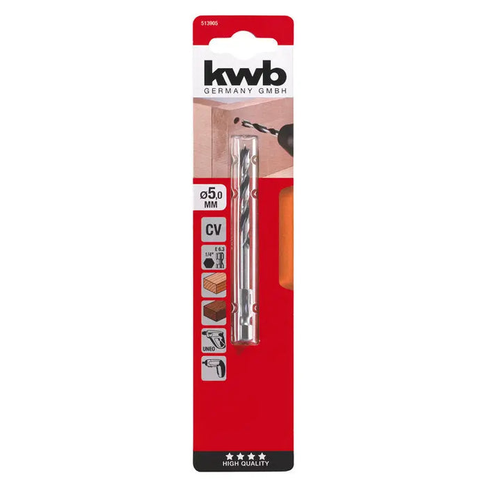 DRILL FOR WOOD KWB 5X52X99 - Свредла<<<Консумативи за електроинструменти<<<Инструменти и