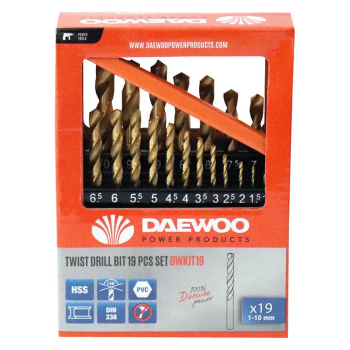 DRILL SET FOR METAL DAEWOO DWKIT19 19 PCS - Комплекти свредла<<<Консумативи за електроинструменти<<<Инструменти и