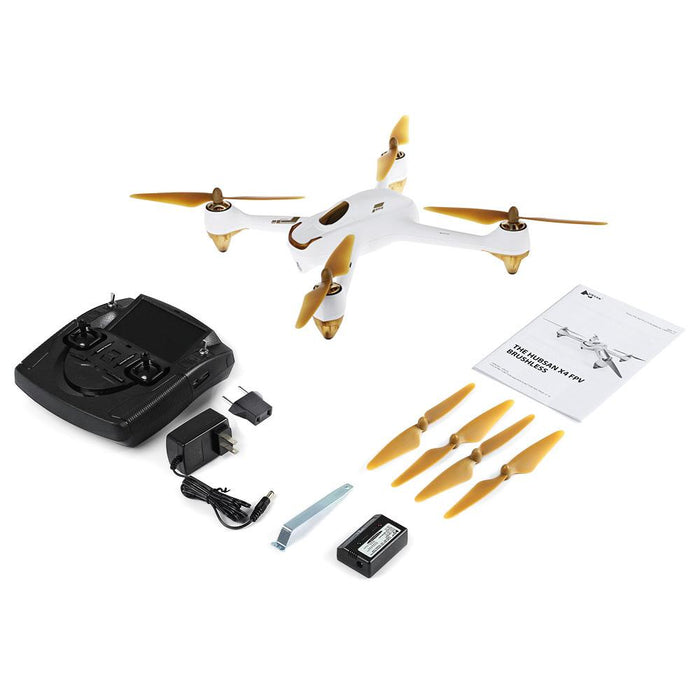 Drone Hubsan H501S X4 Pro 5.8G FPV with brushless motors and camera 1080P HD GPS RTF mode tracking - white / Normal