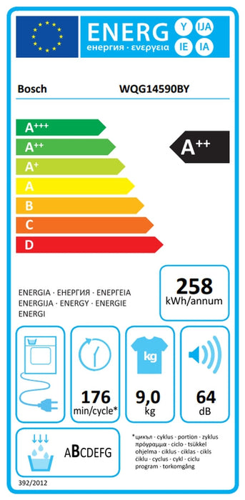 Dryer BOSCH WQG14590BY 9 kg Heat pump SelfCleaning Iron Assist - Сушилни<<<BOSCH сушилни<<<BOSCH<<<PolyComp&&&Сушилни с