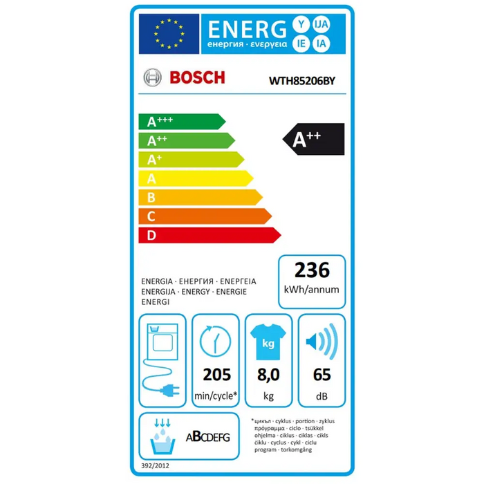 Dryer Bosch WTH85206BY - Сушилни<<<BOSCH сушилни<<<BOSCH<<<PolyComp&&&Сушилни машини<<<Перални и Сушилни