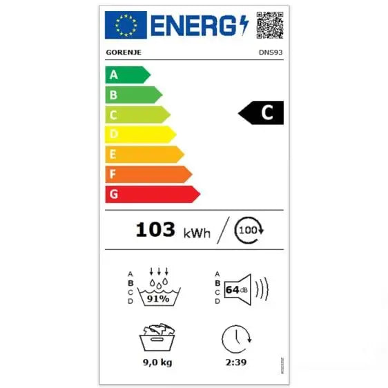 Dryer GORENJE DNS93 9 kg ConnectLife A+++ - Сушилни с термопомпа<<<Сушилни<<<Едра бяла