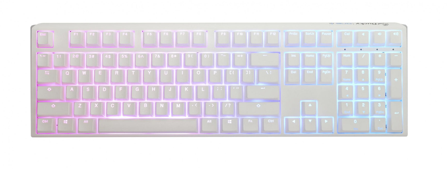 Gaming Mechanical Keyboard Ducky One 3 Pure White Full Size Hotswap Cherry MX Black, RGB, PBT Keycaps