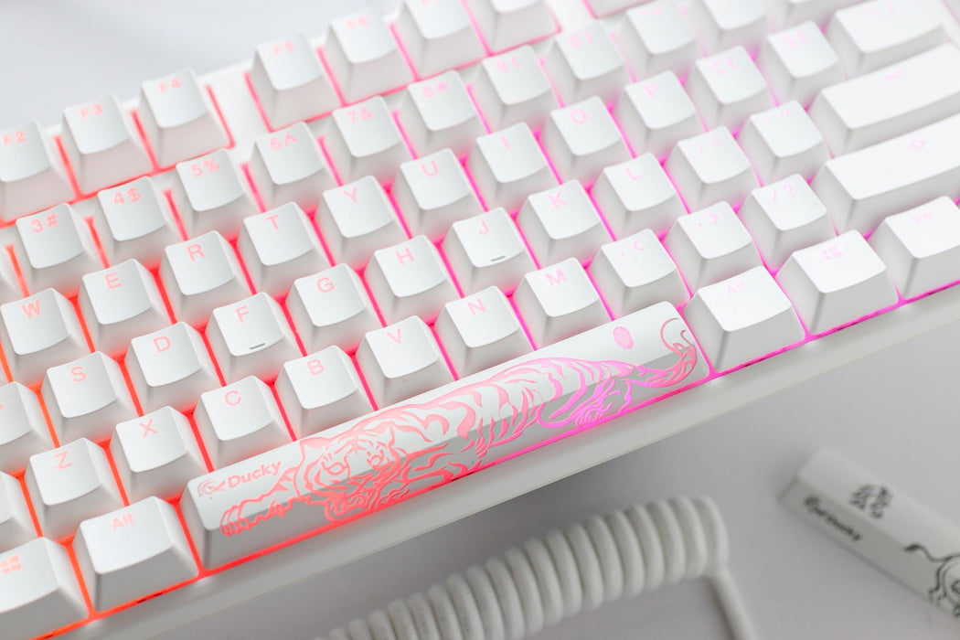 Gaming Mechanical Keyboard Ducky One 3 Pure White TKL Hotswap Cherry MX Clear, RGB, PBT Keycaps