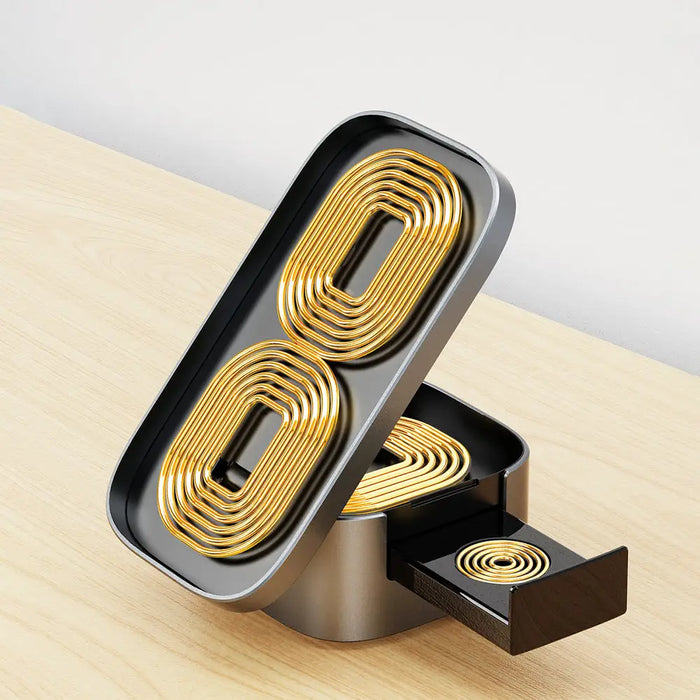 Dudao A11Pro+ 15W 3in1 Inductive Charger for Phone/Smartwatch/Headphones - Black - Cell phone USB charger<<<HurtelXML