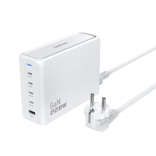 Dudao A228EU GaN charger 1x USB-A 4x USB-C PD 228W - white - Cell phone USB charger<<<HurtelXML