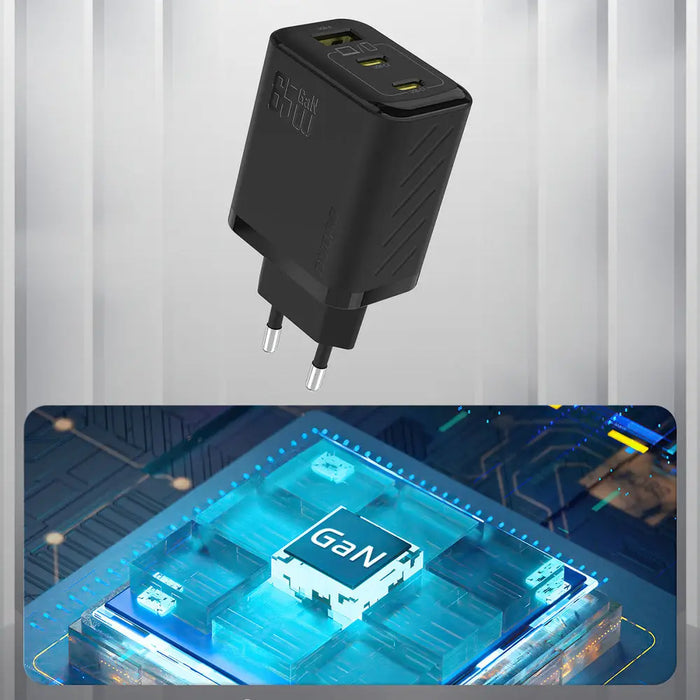 Dudao A29 65W GaN Wall Charger 2 x USB-C + 1 x USB-A - Black - Cell phone USB charger<<<HurtelXML