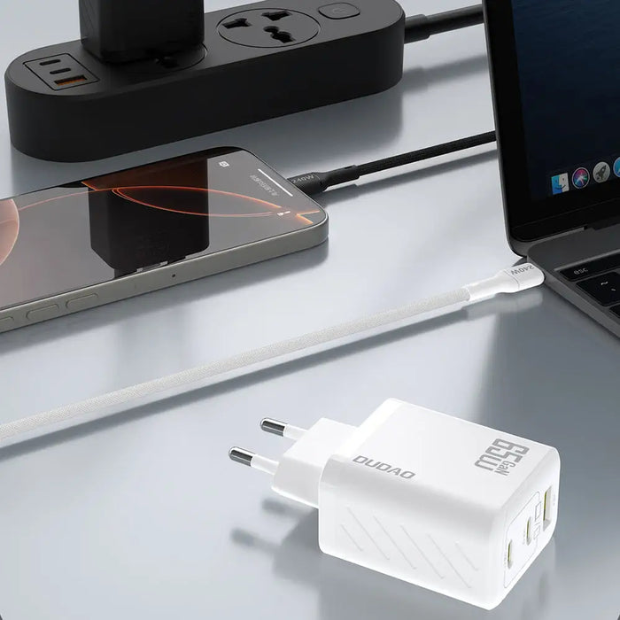 Dudao A29C 65W GaN Wall Charger + USB-C Cable - White - Cell phone USB charger<<<HurtelXML