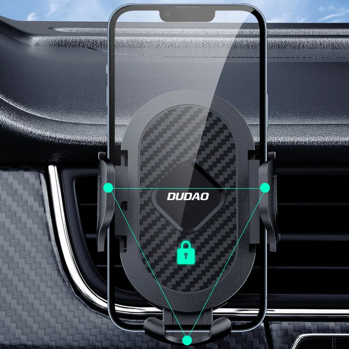 Dudao F2+ smartphone holder for air vent clamp - black - Cell phone holders<<<HurtelXML