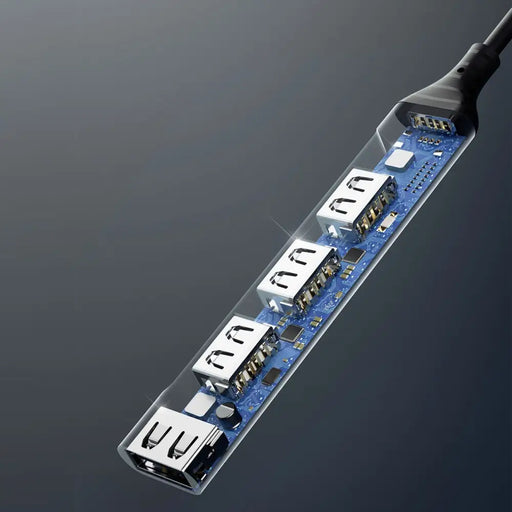 Dudao HUB 4in1 USB-C - 4x USB-A (3 x USB2.0 / USB3.0) 6.3cm black (A16T) - USB hubs<<<HurtelXML