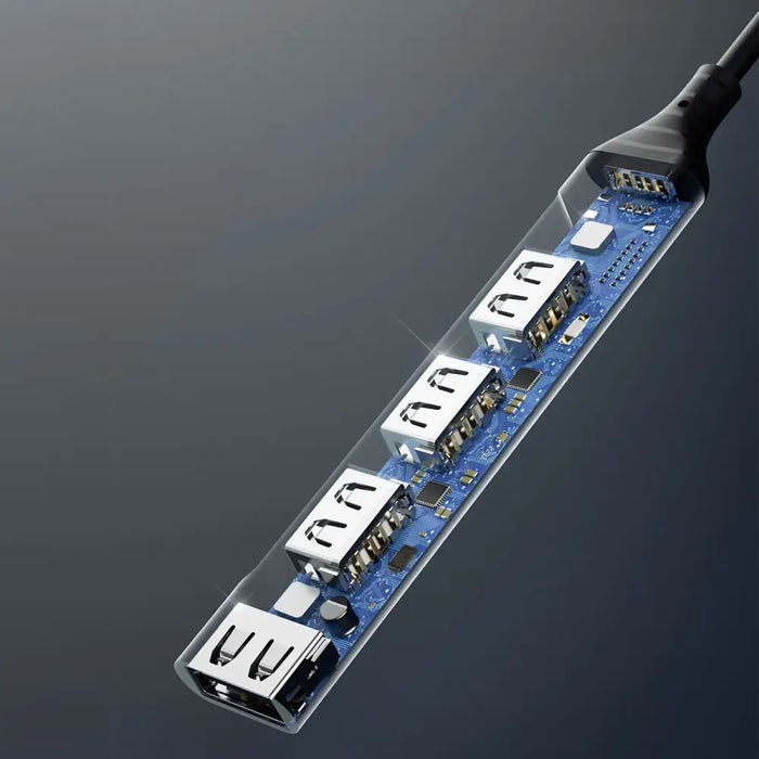 Dudao HUB 4in1 USB-C - 4x USB-A (3 x USB2.0 / USB3.0) 6.3cm black (A16T) - USB hubs<<<HurtelXML