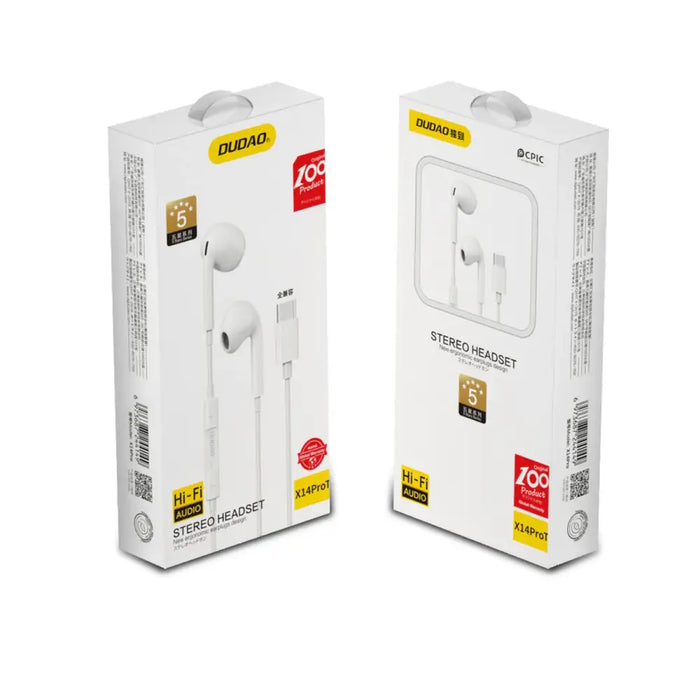 Dudao in-ear headphones with USB Type-C connector white (X14PROT) - Headphones and speakers<<<HurtelXML