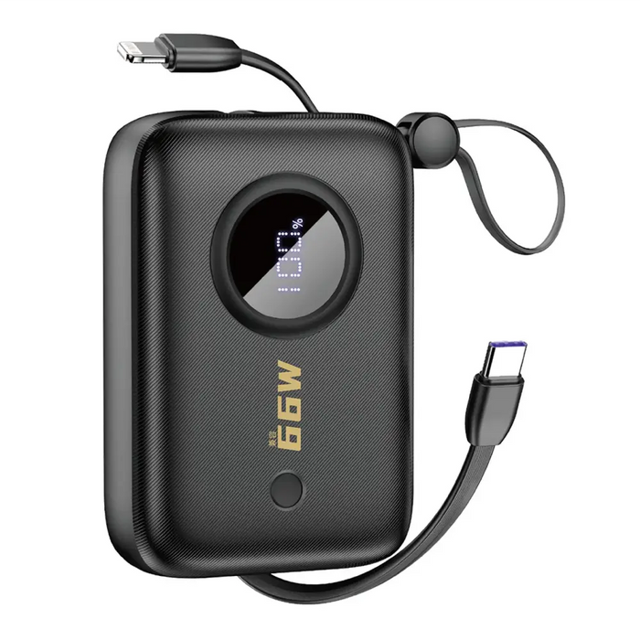 Dudao K14 10000mAh power bank with USB-C / Lightning cables - black - Powerbanks<<<HurtelXML