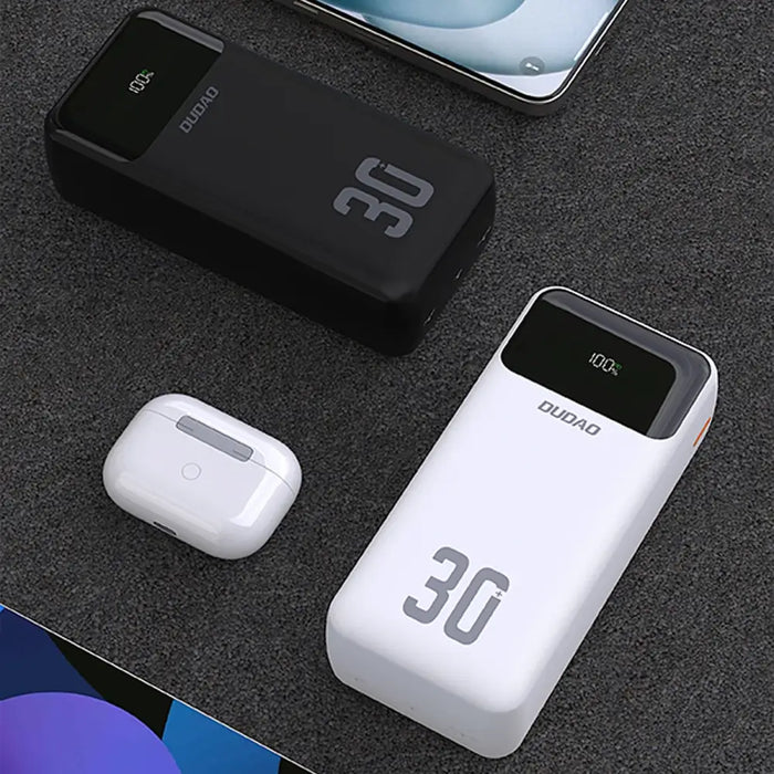 Dudao K15MAX 30000mAh PD 22.5W Powerbank with Built-in Cables - White - Powerbanks<<<HurtelXML