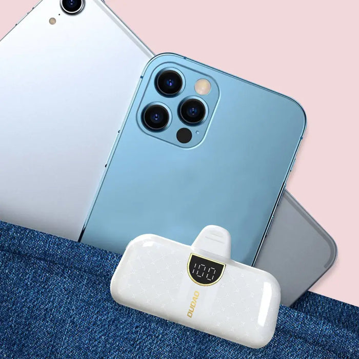 Dudao K20SL 5000mAh mini power bank with Lightning / USB-C connectors - white - Powerbanks<<<HurtelXML