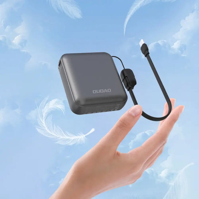 Dudao K22+ Ultra-Compact Power Bank 10000mAh 22.5W USB-C with Pendant/Cable - Gray - Powerbanks<<<HurtelXML