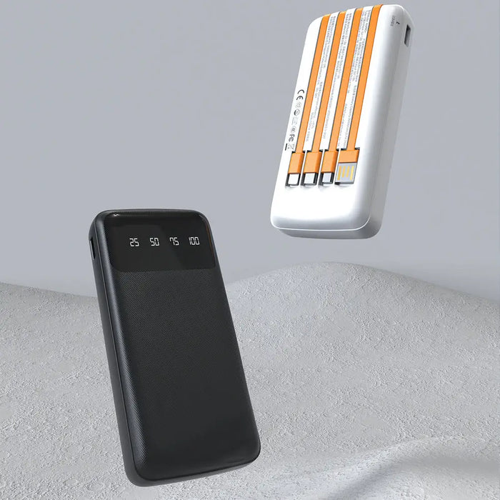 Dudao K6Pro Universal 10000mAh Power Bank with USB Cable USB Type C Lightning Black (K6Pro-black)