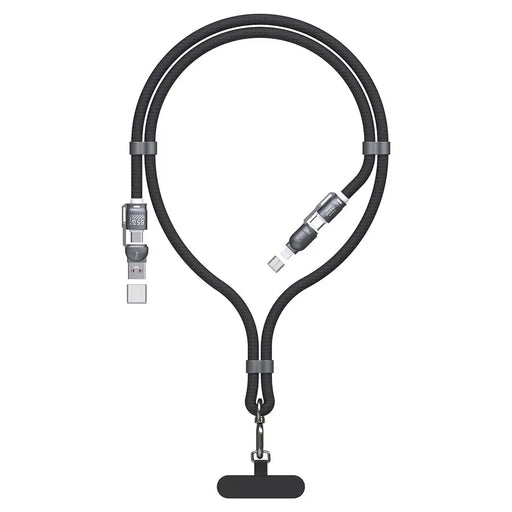 Dudao L20MAX 4in1 Cable / Lanyard USB-A / USB-C / Lightning PD QC 65W 1.5m - Black - Cell phone cables<<<HurtelXML