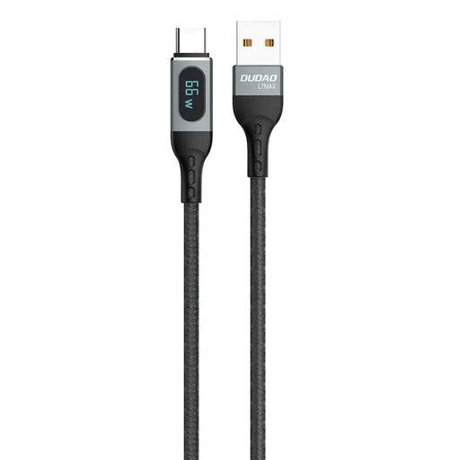 Dudao L7Max USB Cable - USB Type C Fast Charging PD 66W 1m with Display - Black - Cell phone cables<<<HurtelXML