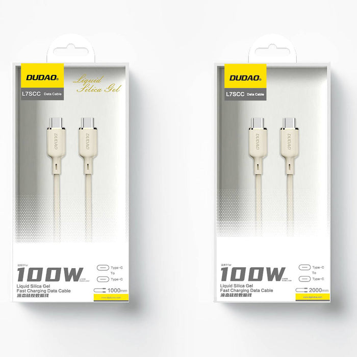 Dudao L7SCC USB-C - USB-C cable 100W 1m - beige - Cell phone cables<<<HurtelXML