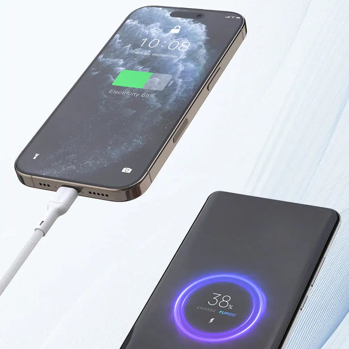 Dudao L9C 65W USB-C - USB-C Cable 1m - White - Cell phone cables<<<HurtelXML