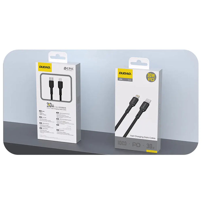 Dudao L9X 30W USB-C - Lightning Cable 2m - Black - Cell phone cables<<<HurtelXML