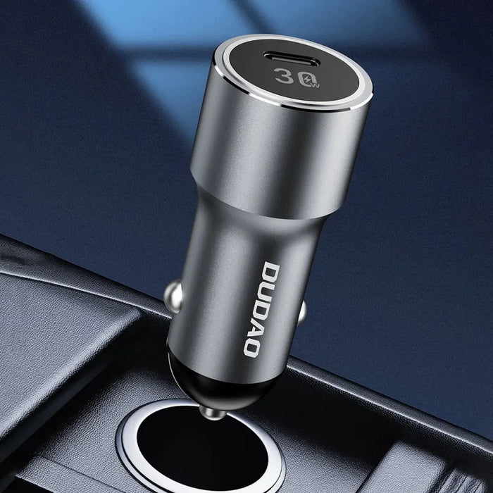Dudao R14 USB-C 30W PD car charger - silver - Cell phone USB charger<<<HurtelXML