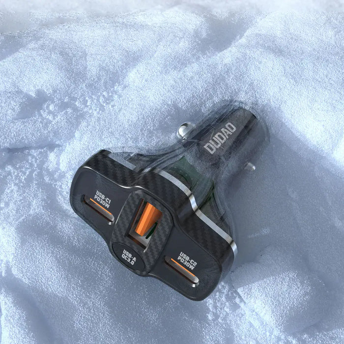 Dudao R78 78W Car Charger USB-C PD / 2xUSB-A QC - Black - Cell phone USB charger<<<HurtelXML