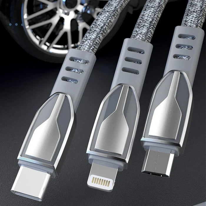 Dudao USB braided cable - micro USB 5 A 1 m gray (L3PROM gray) - Cell phone cables<<<HurtelXML