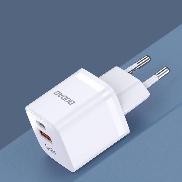 Wall charger GaN 33W PPS USB C/USB Dudao A13Pro - white