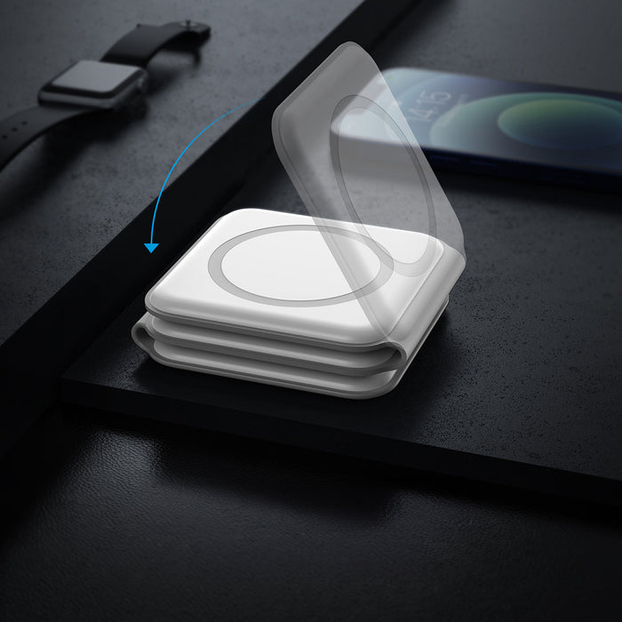 Dudao A11N 15W 3in1 Inductive Charger - White + USB-C / USB-C Cable