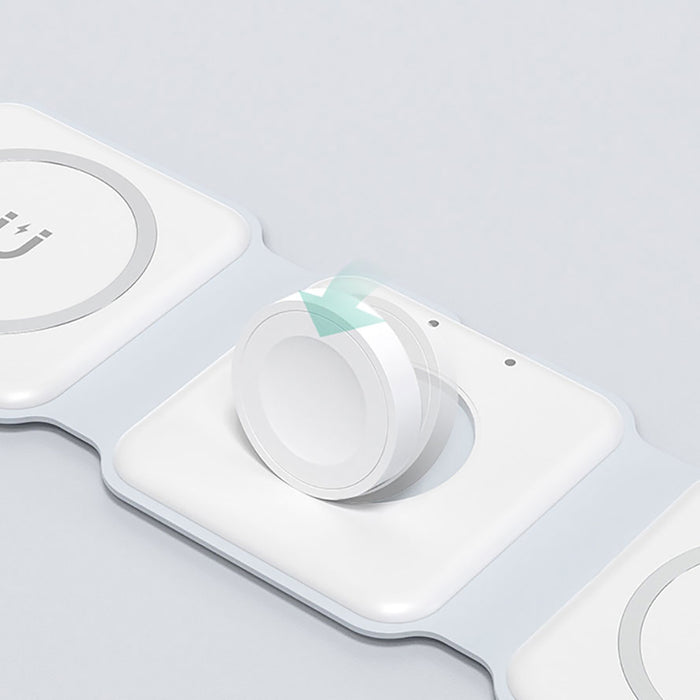 Dudao A11N 15W 3in1 Inductive Charger - White + USB-C / USB-C Cable