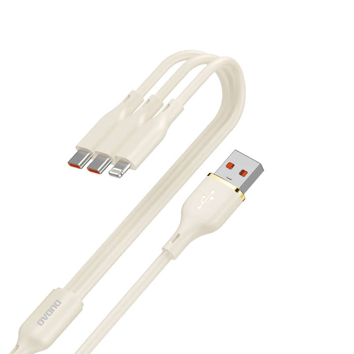 Dudao L7SE 3in1 USB-A - 2x USB-C / Lightning 66W Cable 1.2m - beige