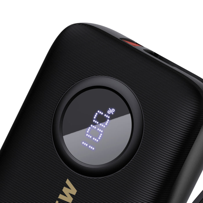 Dudao K14 10000mAh power bank with USB-C / Lightning cables - black
