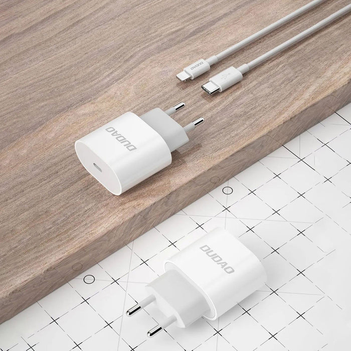 Dudao A14EUC PD 20W USB-C Wall Charger with Cable - White