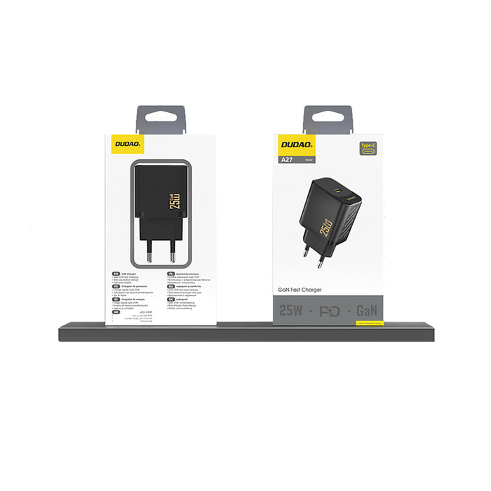 Dudao A27 25W GaN USB-C Wall Charger - Black