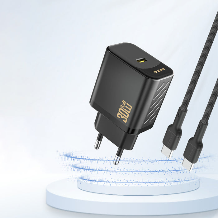 Dudao A27P 30W PD GaN USB-C Wall Charger - Black