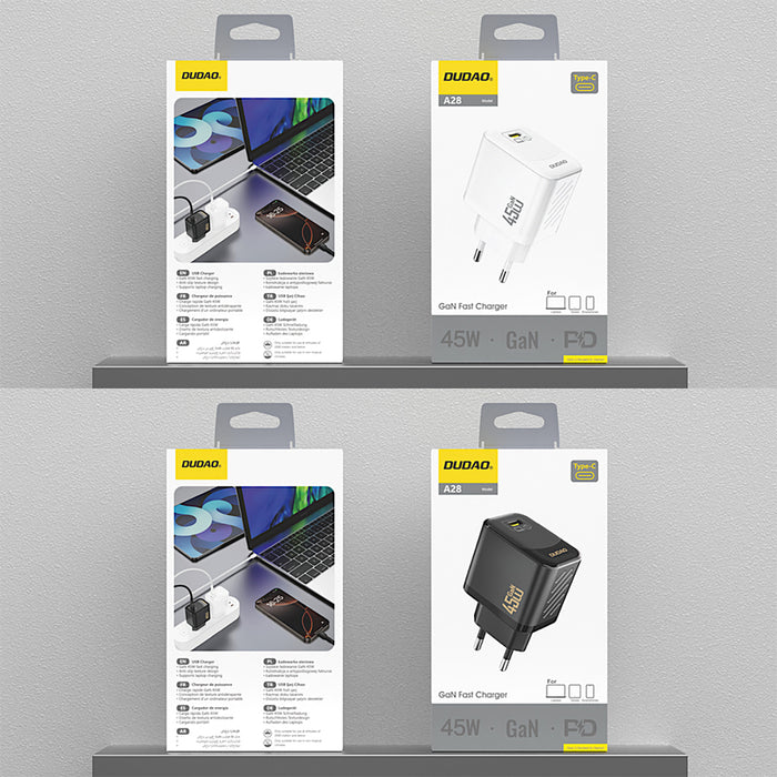 Dudao A28 45W GaN USB-C Wall Charger - White