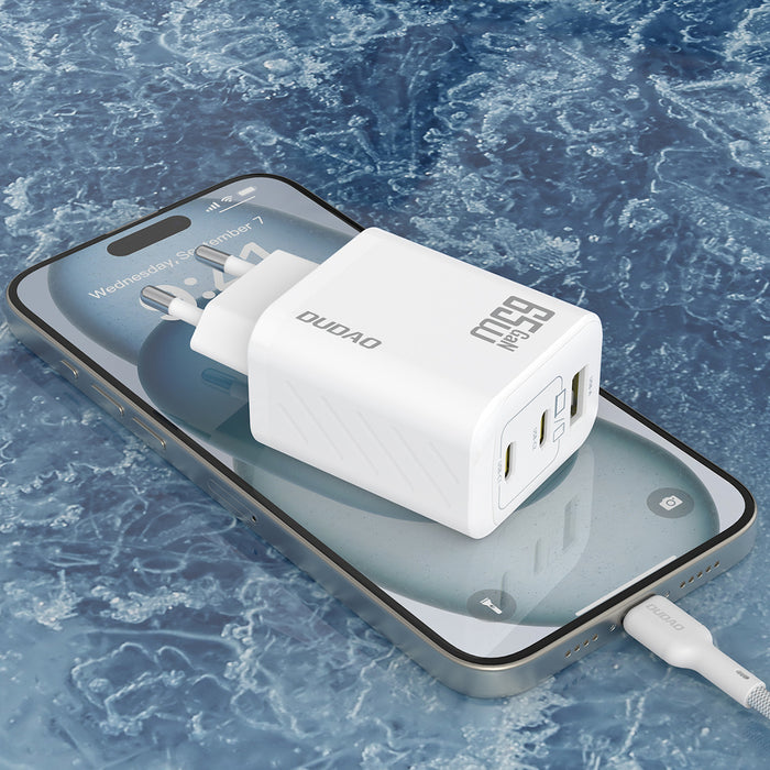Dudao A29 65W GaN Wall Charger 2 x USB-C + 1 x USB-A - White