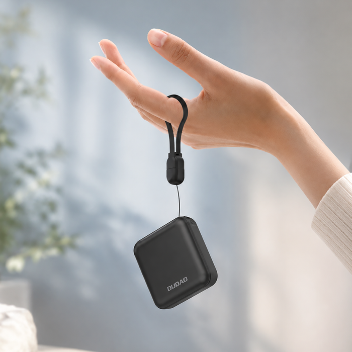 Dudao K22+ Ultra-Compact Power Bank 10000mAh 22.5W USB-C with Pendant/Cable - Gray