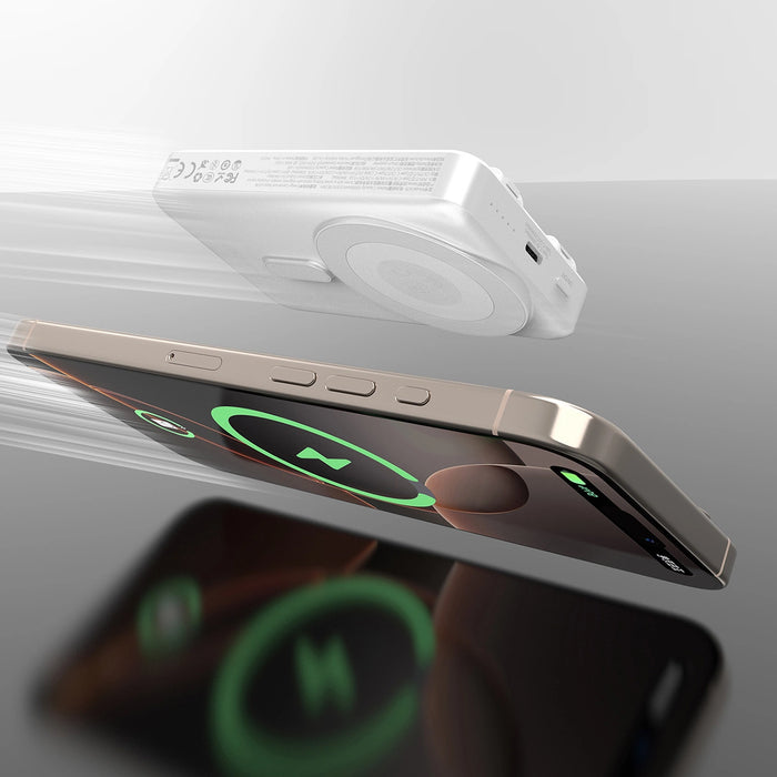 Dudao K29 10000mAh PD 20W MagSafe Power Bank with Metal Case, Stand and Built-in USB-C/ Lightning Cables - Gray